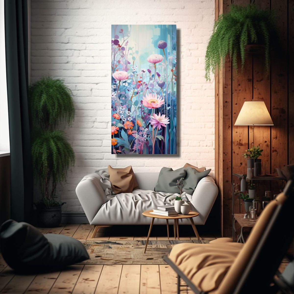 Cuadro Abstracto Jardín Sereno Tema 70x140cm-2