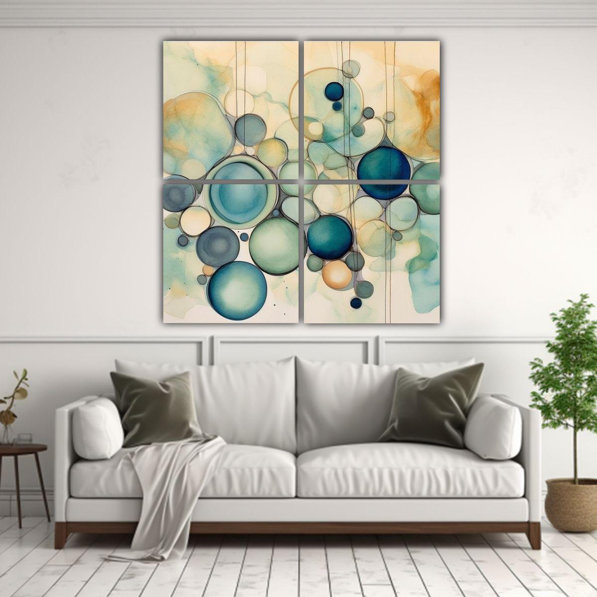 Arte Conceptual Moderno: Llamativo Cuadro 140x140 Cm-2