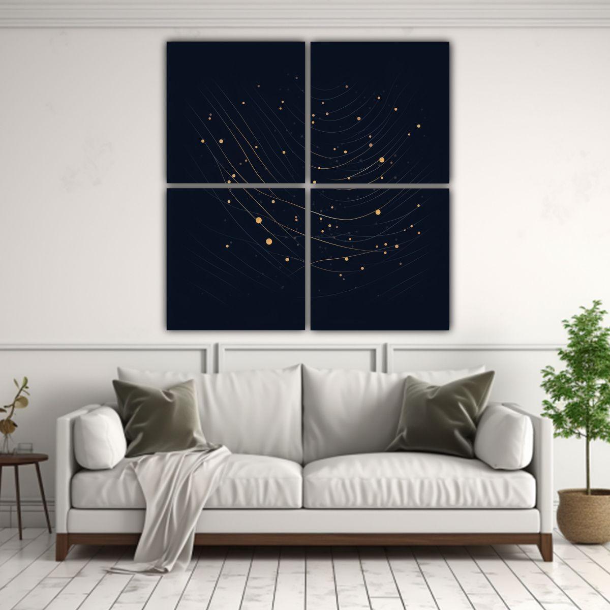 Pintura Decorativa De Cuatro Cuadros Cuadro 160x160 Cm-2