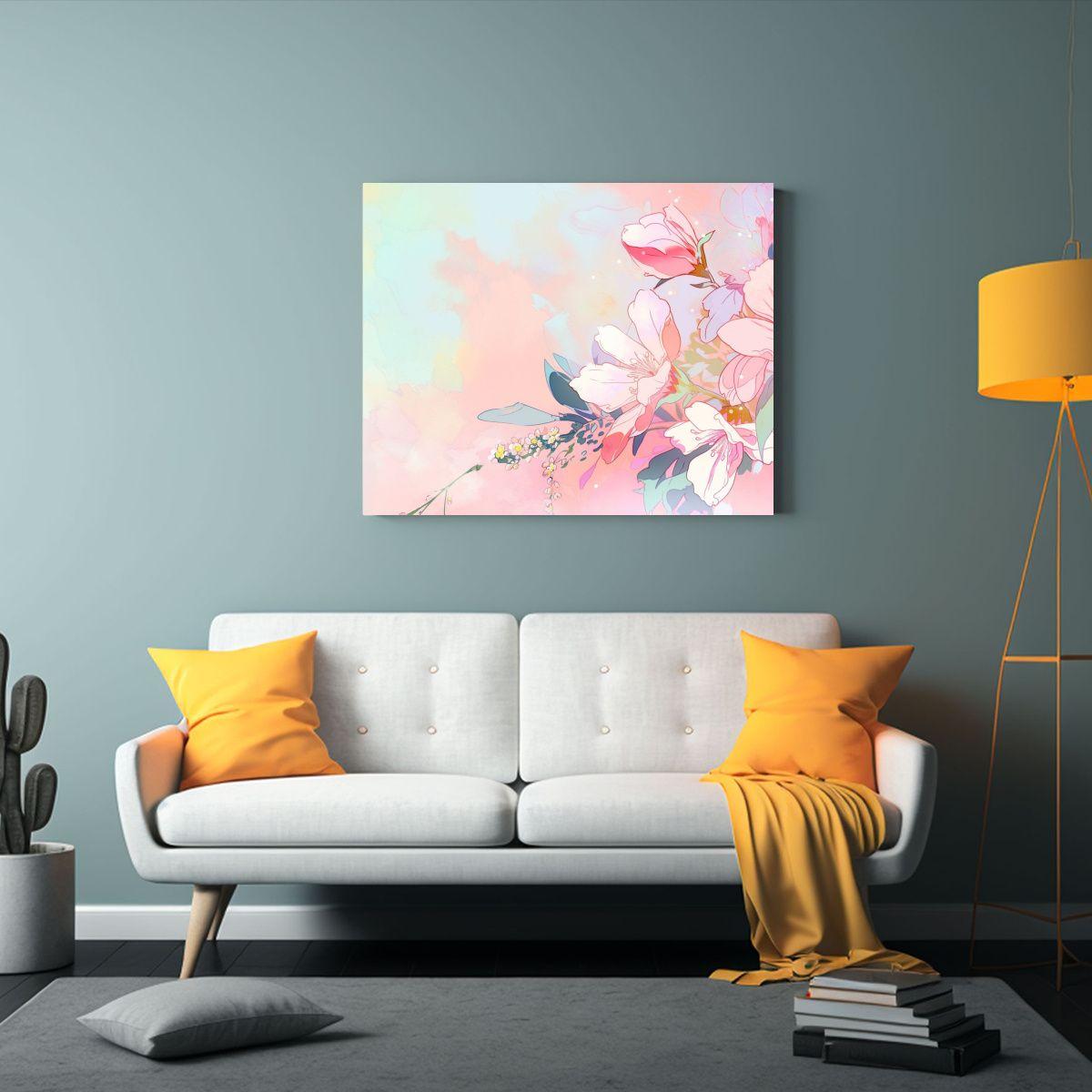 Cuadro Estético Pastel Con Atmósfera Neonoir En Estilo Med 65x50cm-2