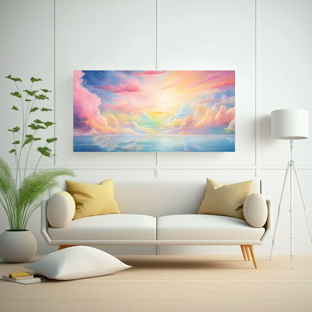 Cuadro Abstracto Armonía Cromática Cielo 120x60cm-2