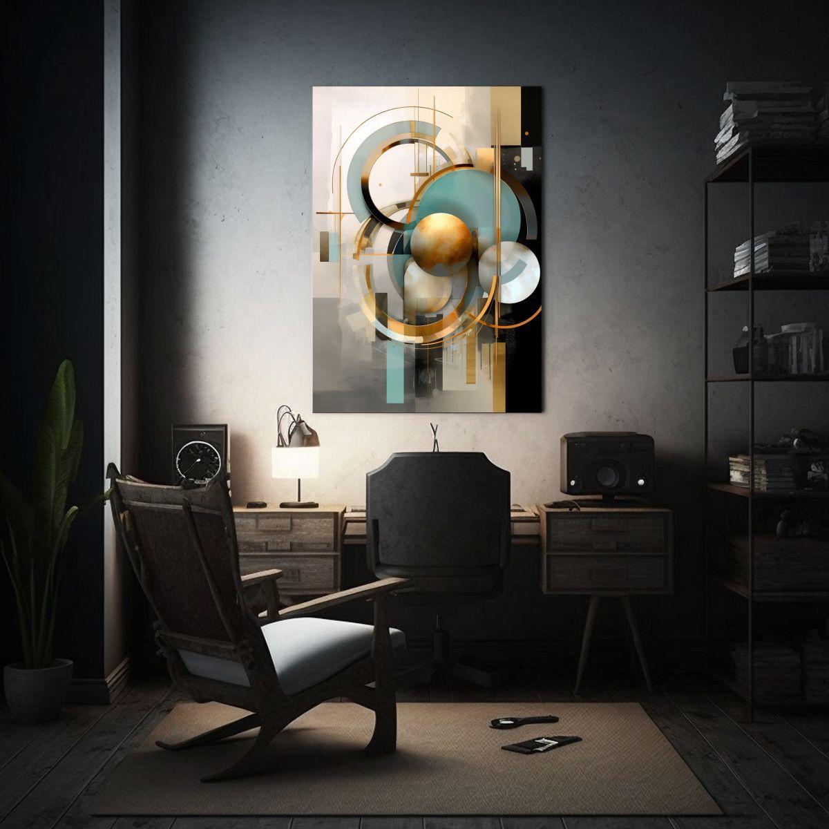 Pintura Abstracta En Bastidor Con Tonos Beige Y Crema 40x50cm-2