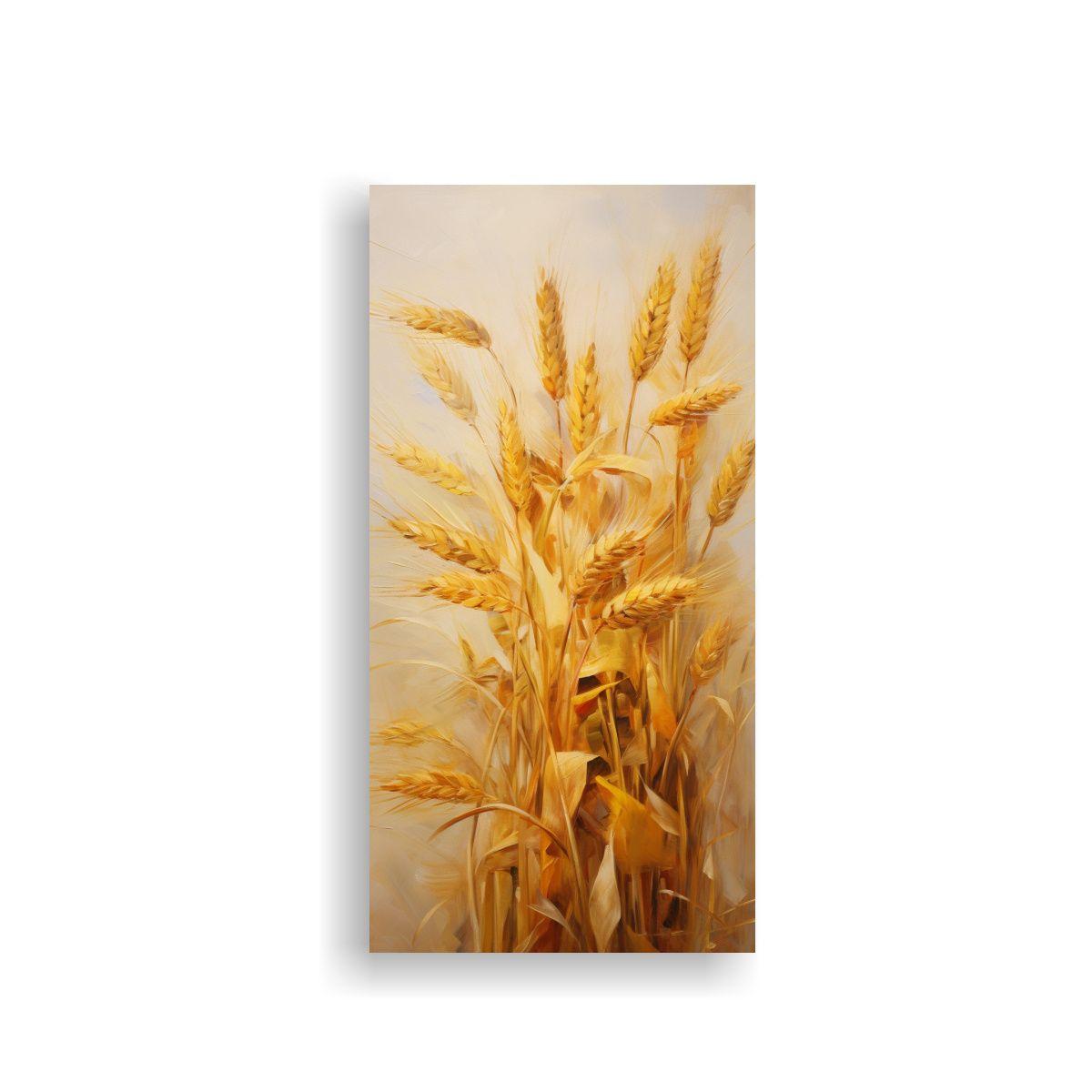 Pintura Abstracta De Granos De Trigo En Estilo 30x60cm-0