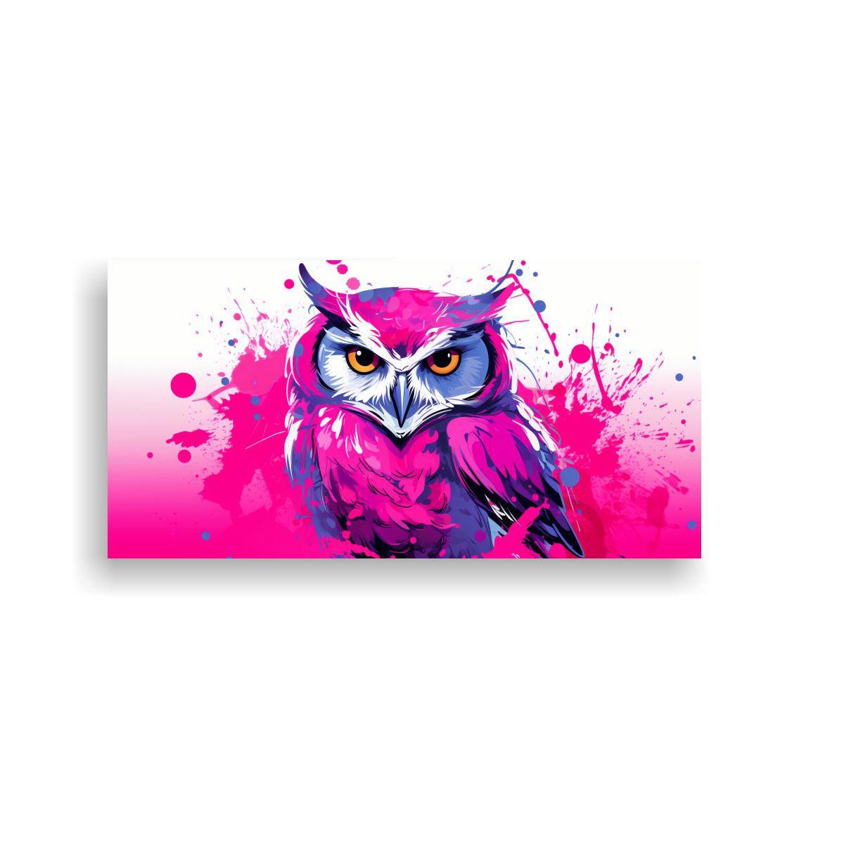 Pintura Decorativa Estilo Neo Pop De Búho En 60x30 Cm-0