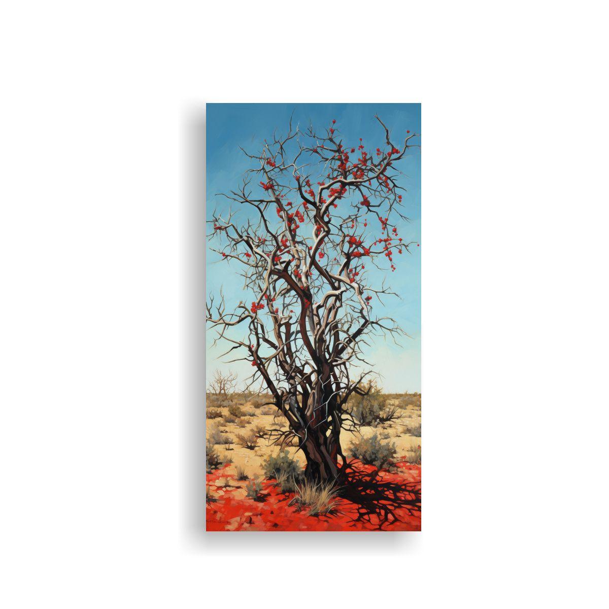 Pintura Abstracta De árbol De Ocotillo Con Tonos  80x160cm-0