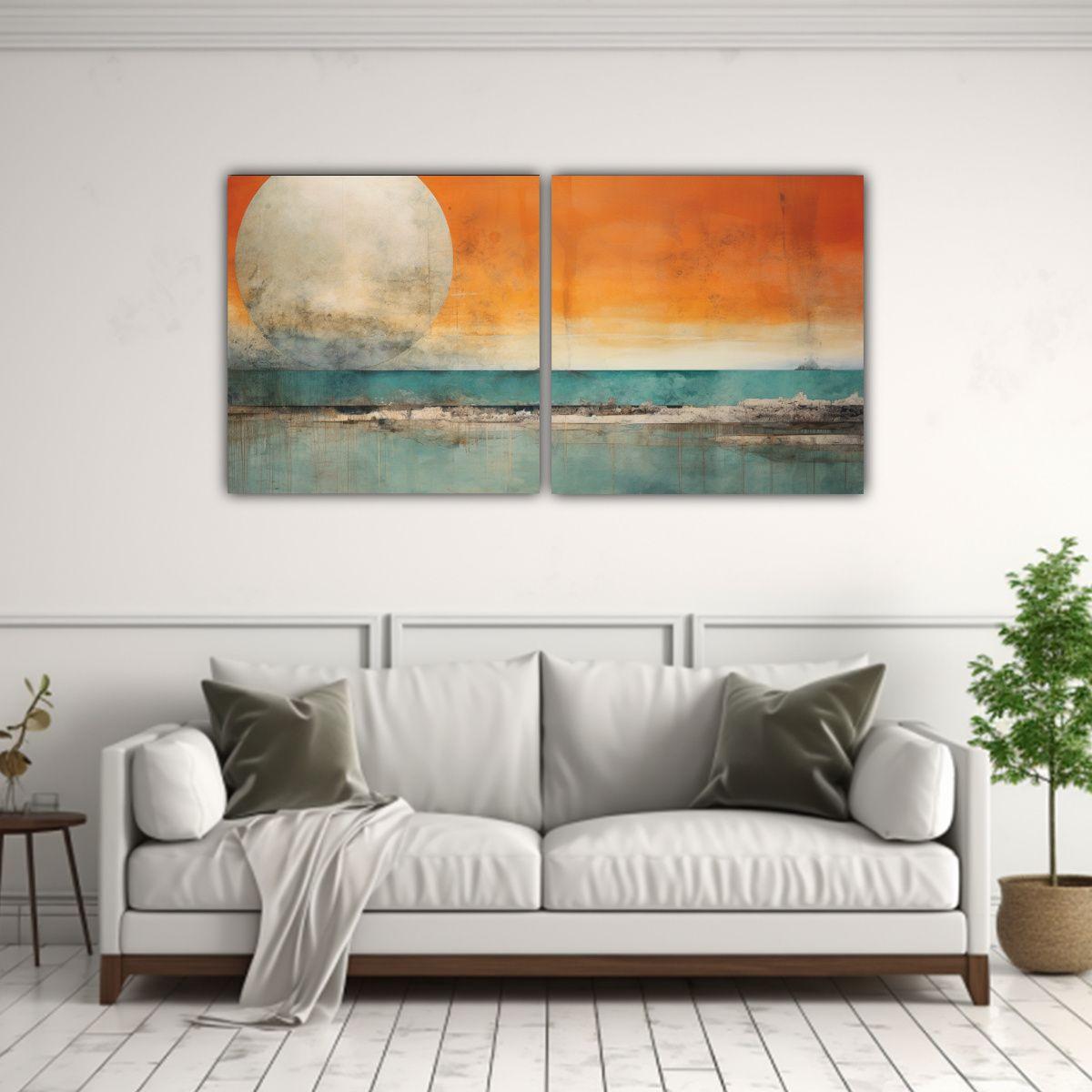 Cuadros Dibujo Gama De Colores En Tonos Naranja, 80x40 Cm-2