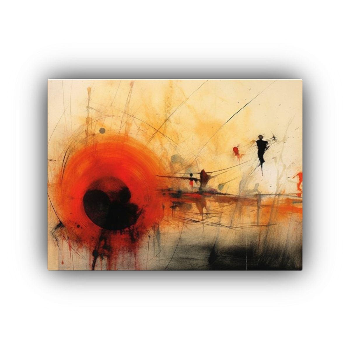 Cuadro Abstracto Formación En Un Minuto En Los Montones En  75x50cm-0