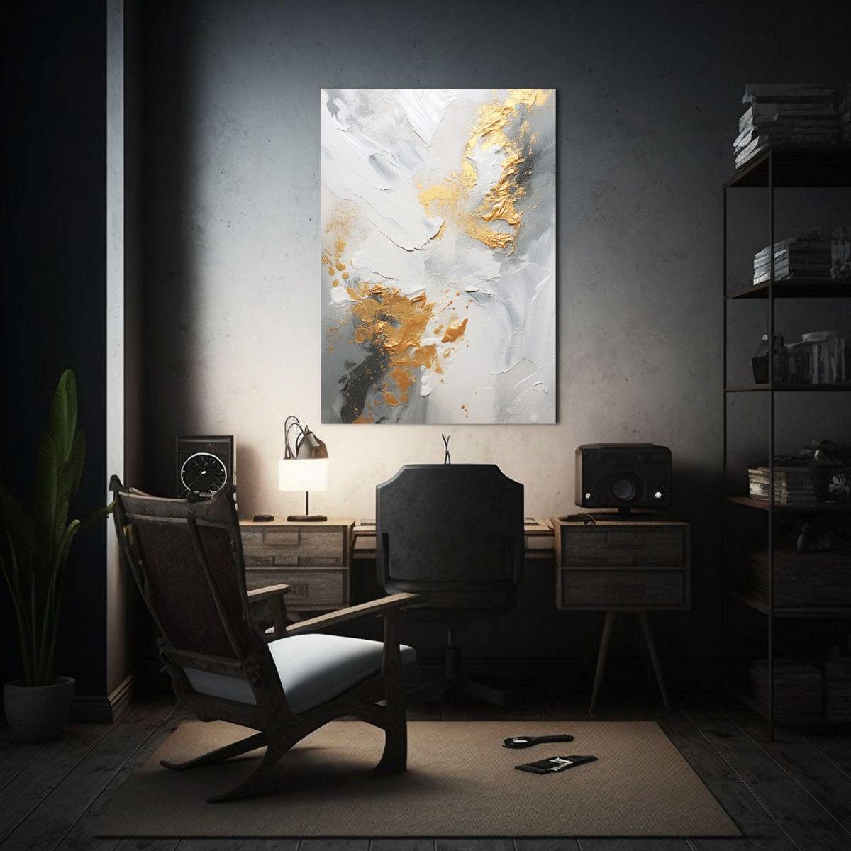 Cuadro Abstracto Monocromático Moderno 60x90cm-2