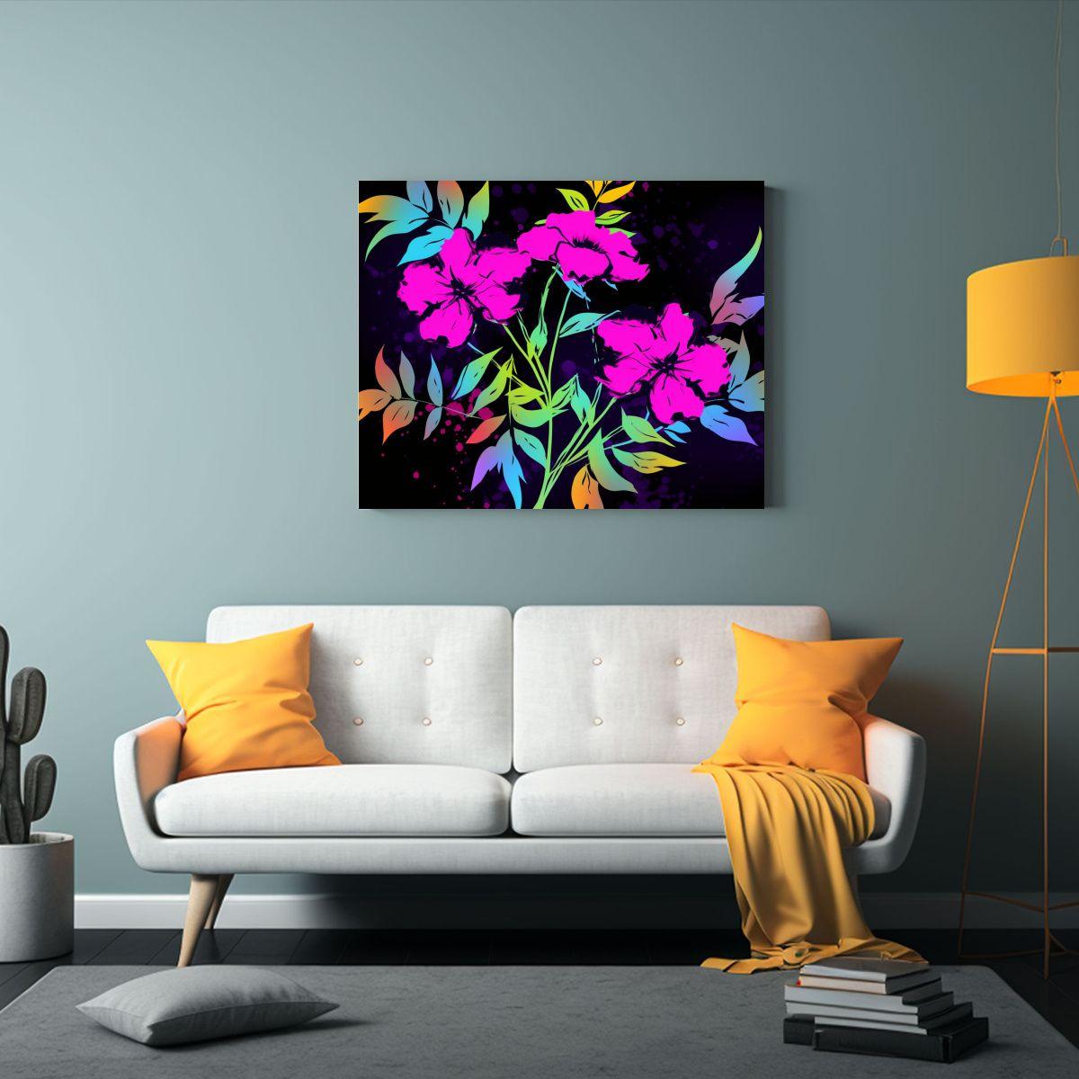 Pinturas Decorativas Estilo Neonoir Con Colores 90x60cm-2