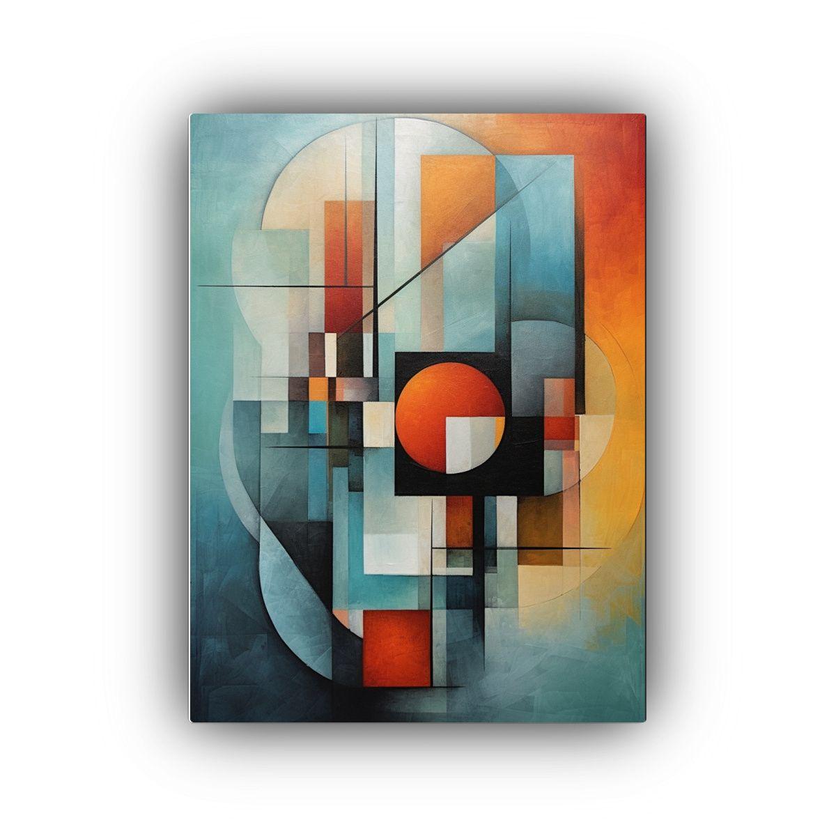 Cuadro Abstracto Geométrico Multicolor De Finas 30x40cm-0