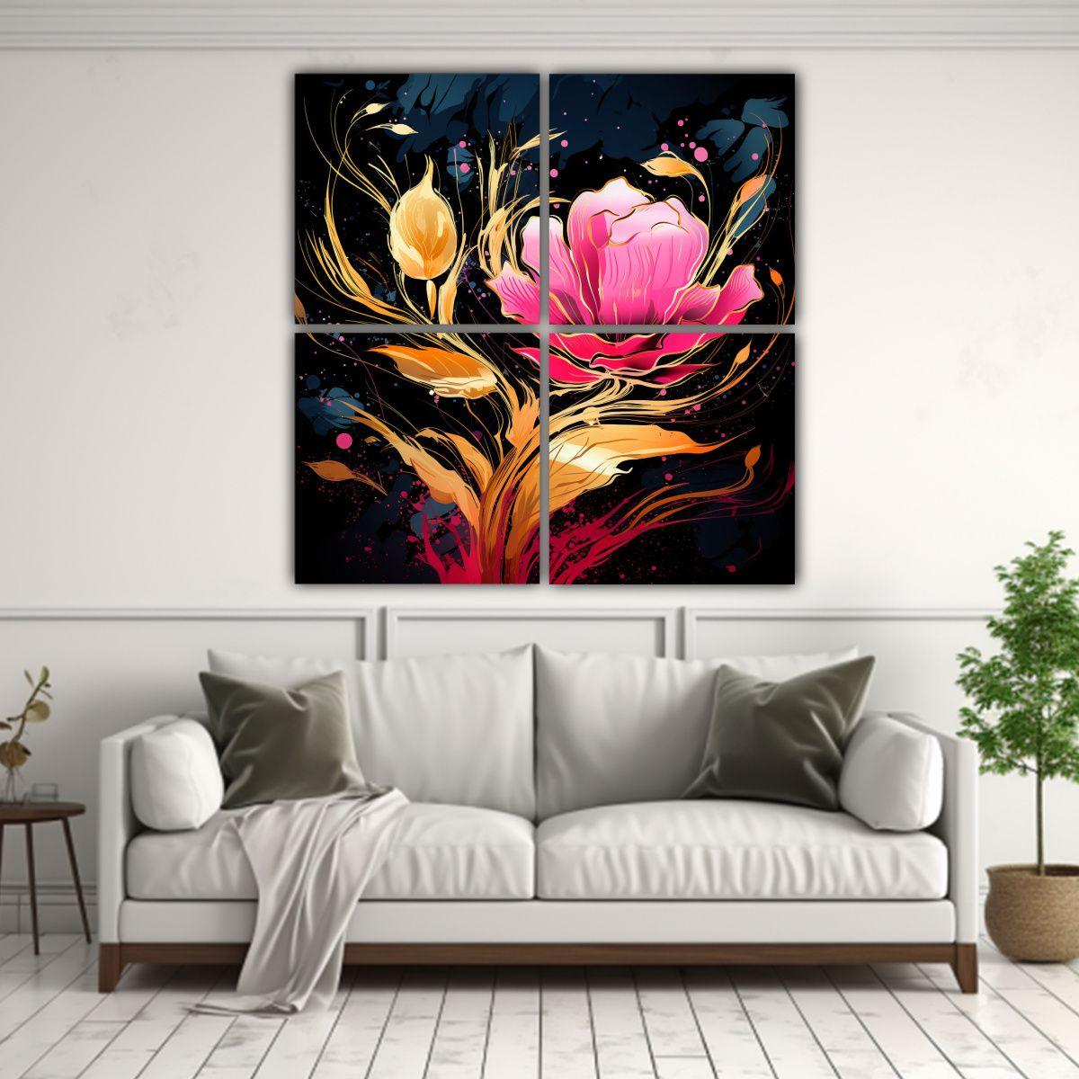 Pinturas Decorativas En Estilo Neonoir, Figuras 120x120 Cm-2