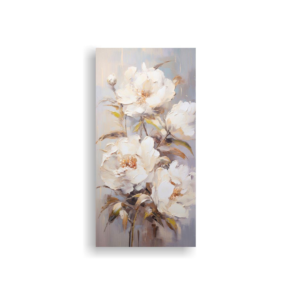Lienzo Espectacular Hogar Deco Con Peonías 30x60cm-0