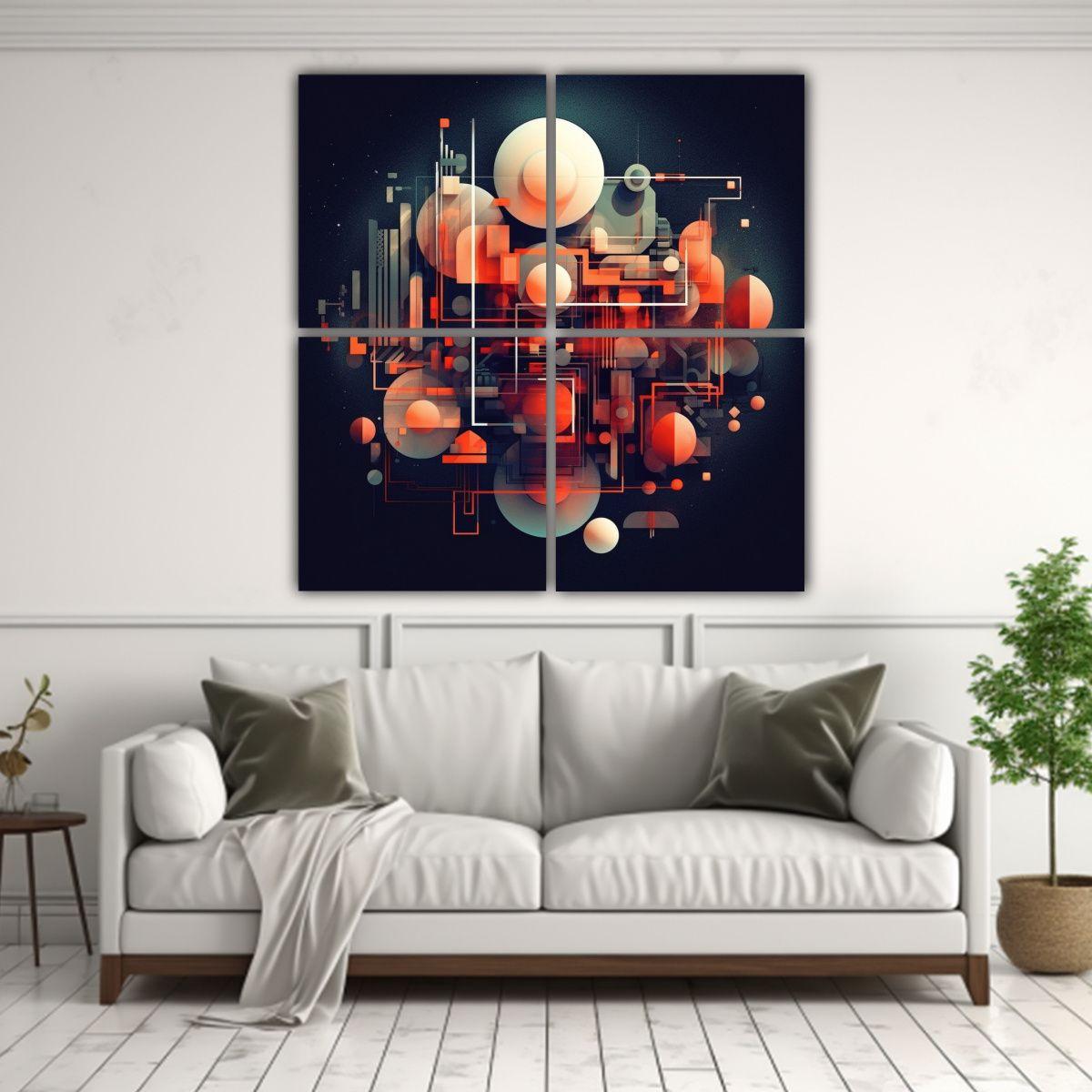 4 Lienzos De Tela Para Cocina Con Diseños 180x180 Cm-2