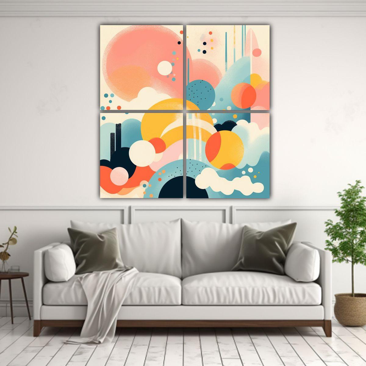 Composición Equilibrada Arte De Pared En Lienzo 60x60 Cm-2
