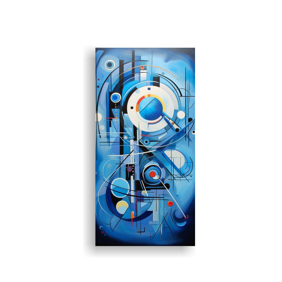 Cuadro Abstracto Azul Estilo Lienzo Vintage Vida 20x40cm-0