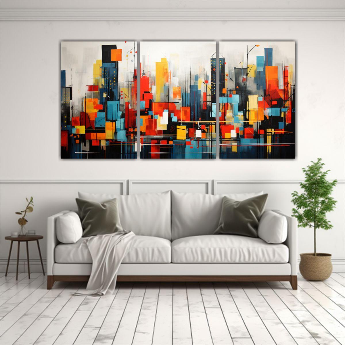 Pinturas Decorativas Tres Lienzos Concepto 150x75 Cm-2