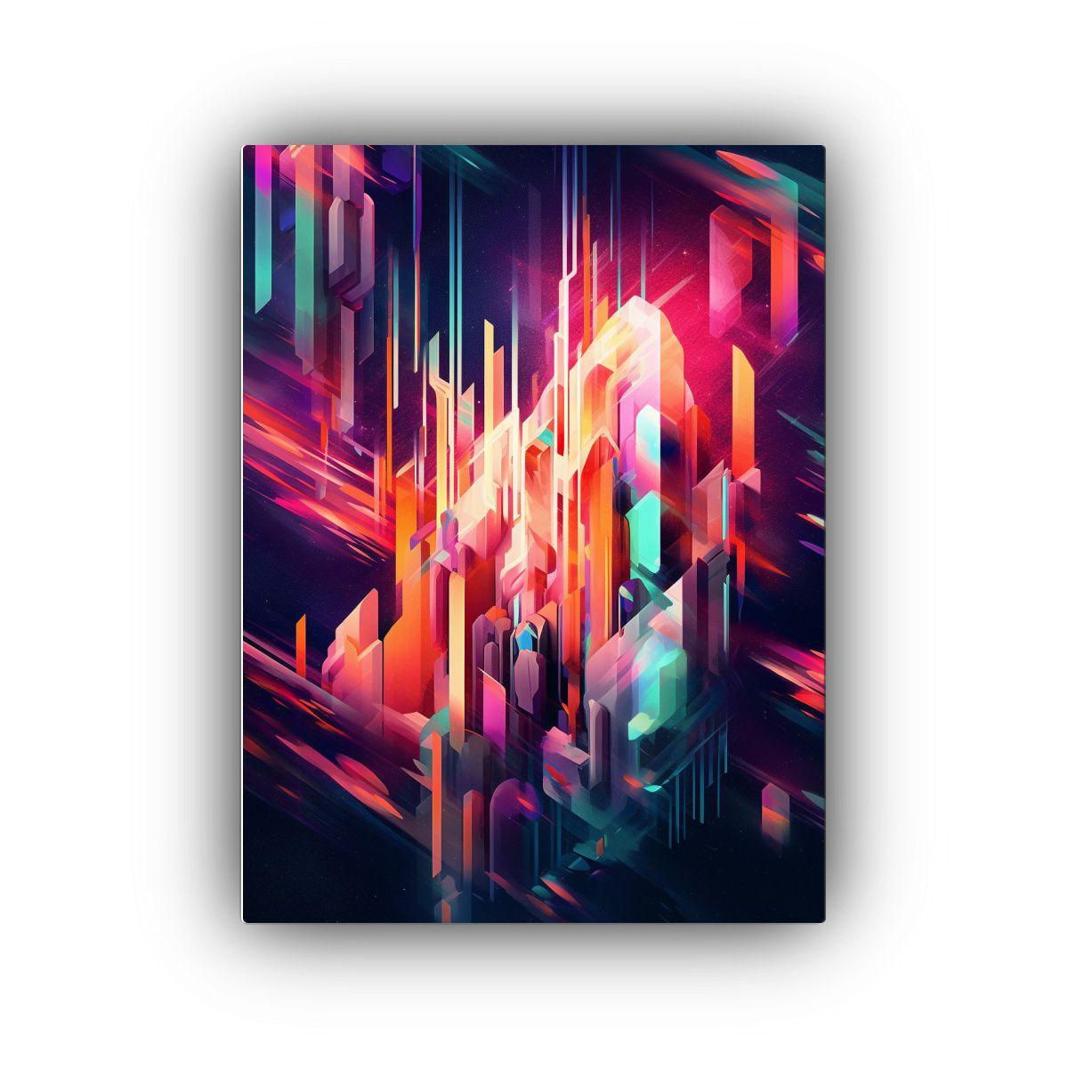 Pintura Decorativa Colorida Y Abstracta Con Filtro De Luz 40x60cm-0