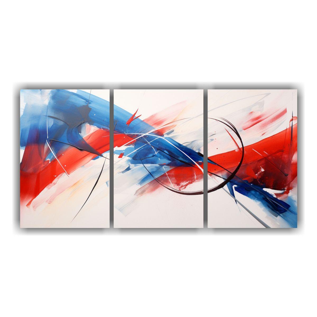 Conjunto De 3 Telas En Bastidor Abstracto Textura 90x45 Cm-0