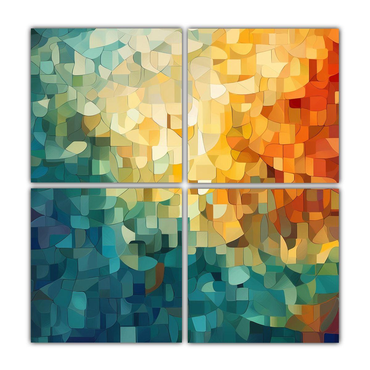 Cuatro Composiciones Modernas De Simplicidad 200x200 Cm-0