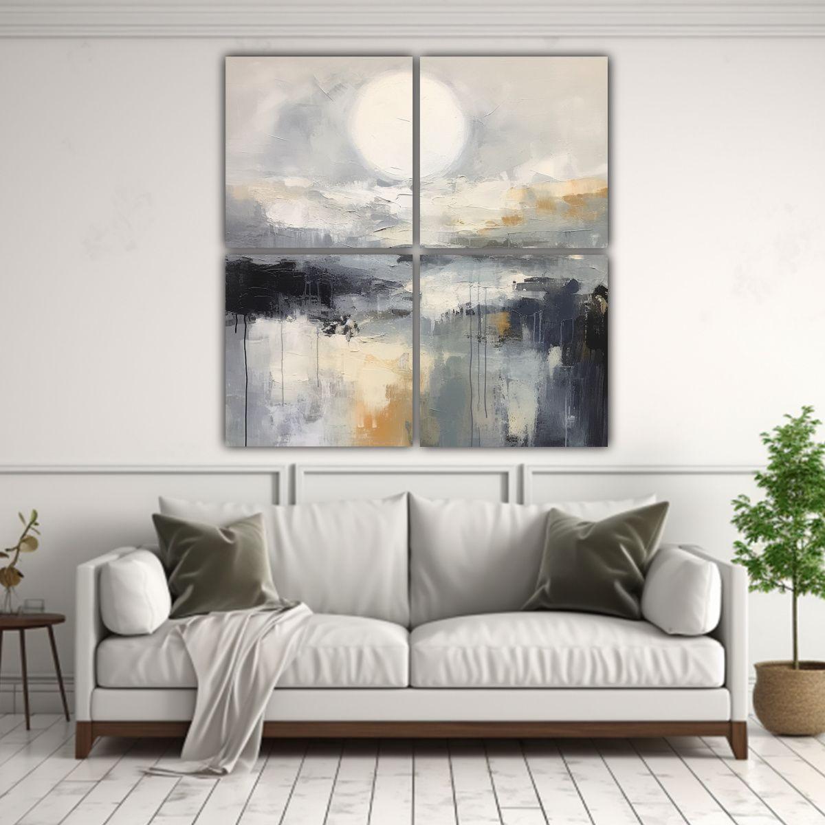 Pinturas Decorativas Modernas De Paisaje 180x180 Cm-2