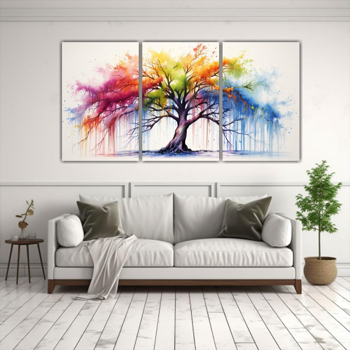 Tríptico Sensibilidad Artística En Colores 90x45 Cm-2
