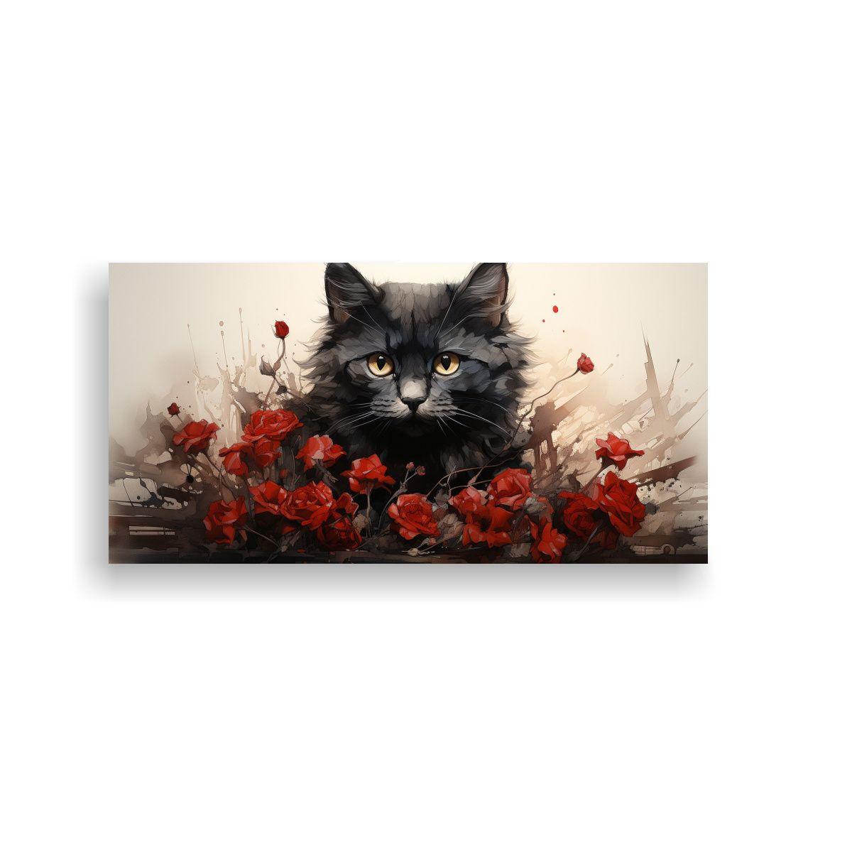 Cuadro Lienzo Equilibrio Gatos Apilados Estilo 60x30cm-0