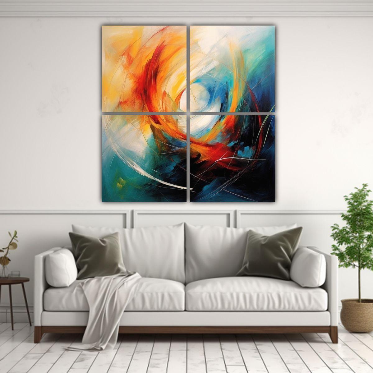 Pinturas Abstractas De La Decoración Del Comedor 160x160 Cm-2