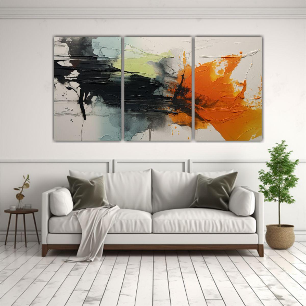 Artes De Pared Concepto Con Trazos Sueltos 180x90 Cm-2