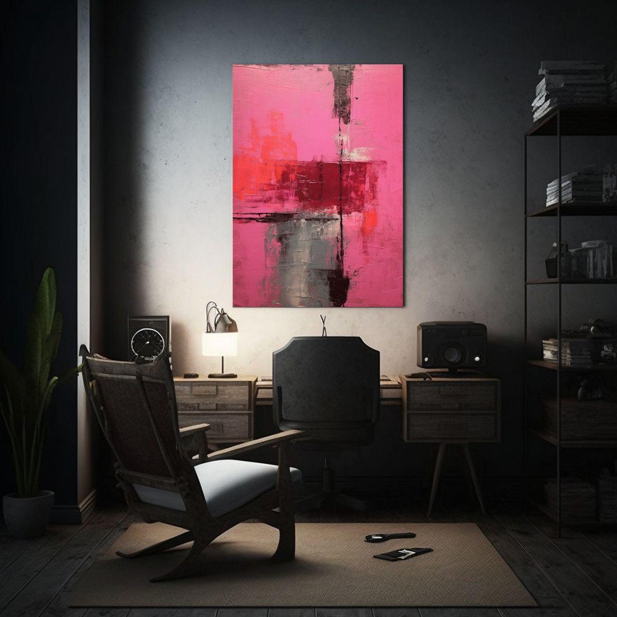 Cuadro Abstracto Rosa De Alta Calidad Para 20x30cm-2