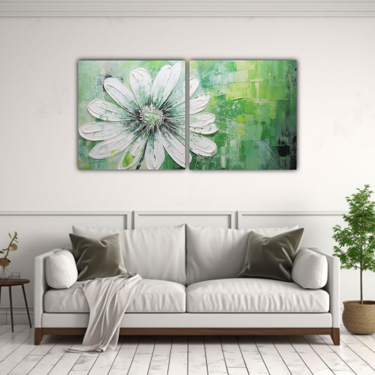 Lienzos De Tela Abstracción Luminosa De Flor 140x70 Cm-2