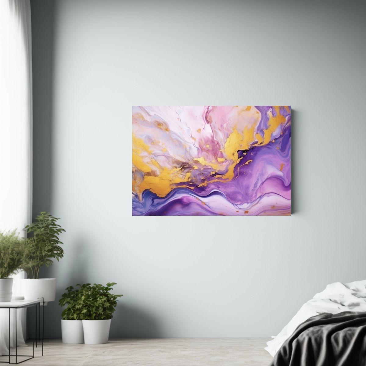 Cuadro Cuadro Acuarela Abstracta Morado Con Texto 65x50cm-2