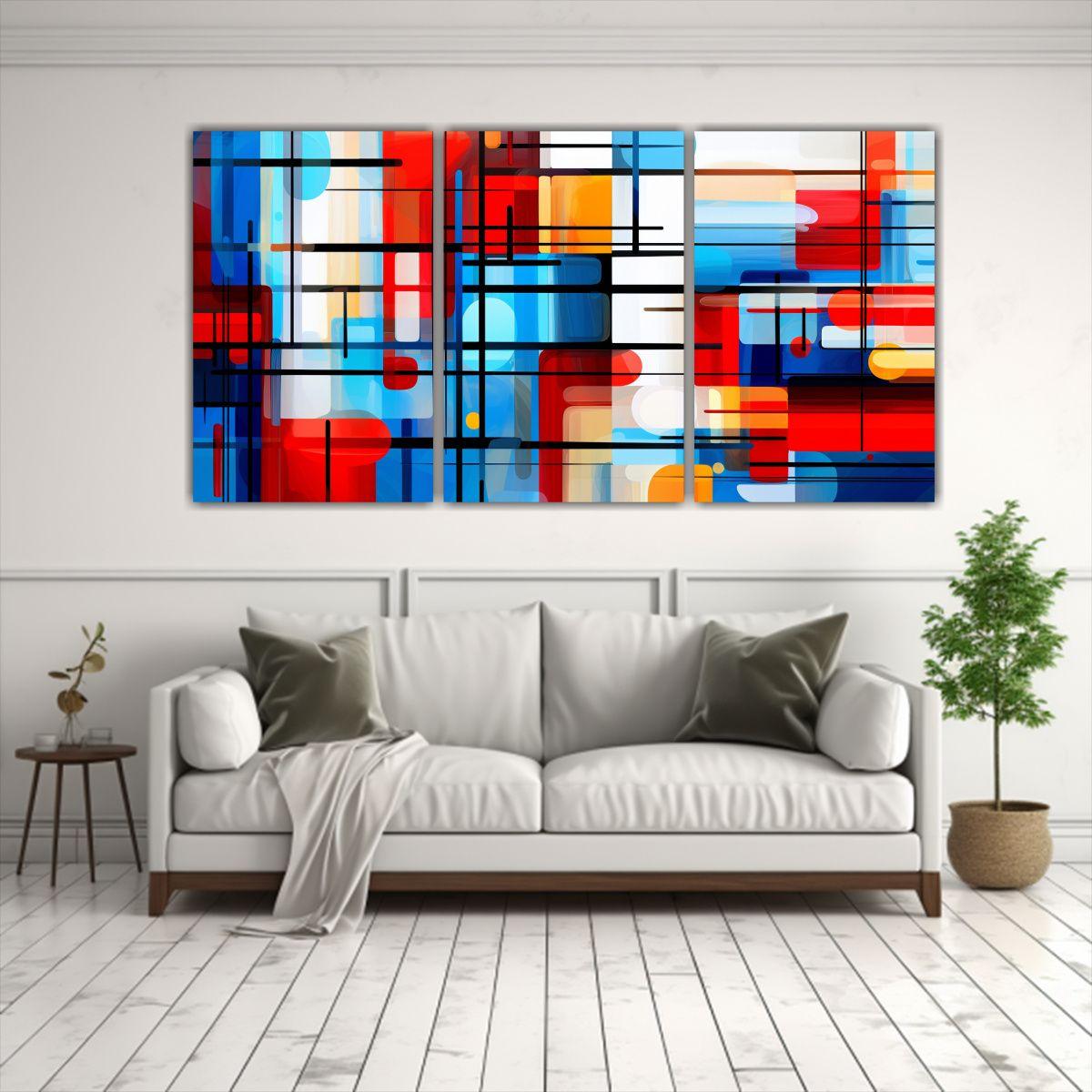 Pintura Abstracta Con Textura Y Colores Vibrantes 180x90 Cm-2