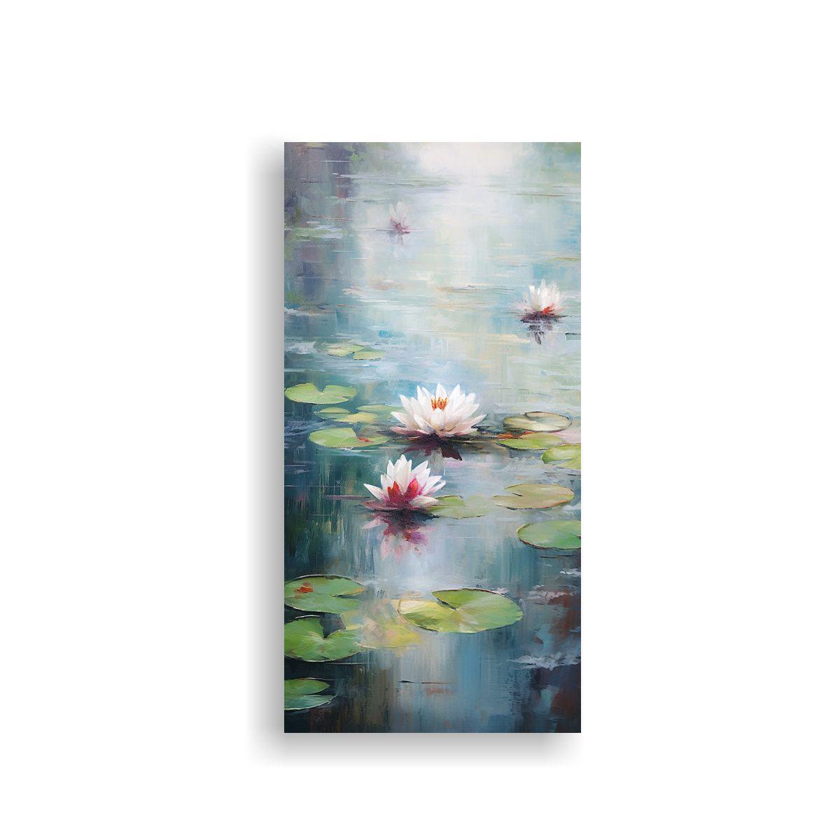 Composición Artística Para Decoración Con Loto 40x80cm-0