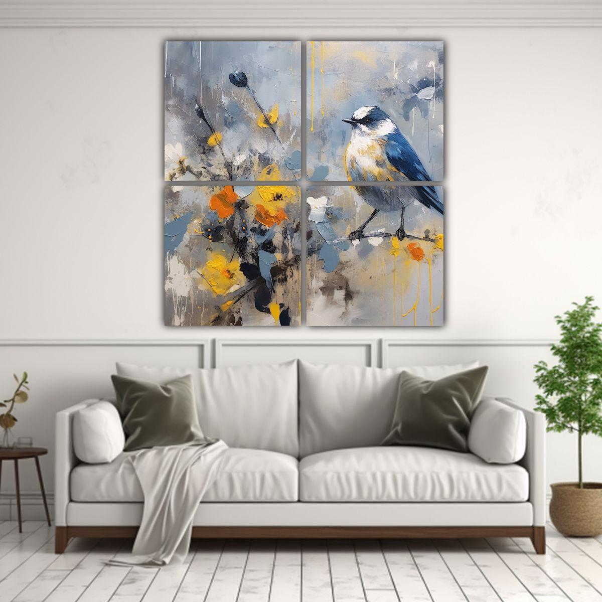 Cuadro Abstracto Estilo Galería Con Pinturas 80x80 Cm-2