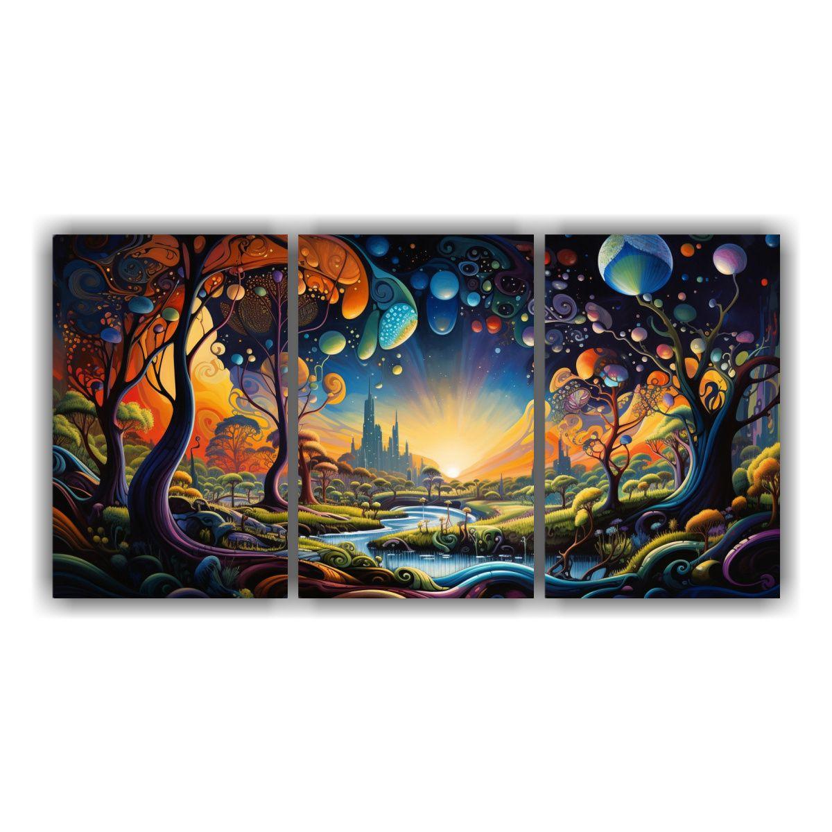 Pintura Decorativa Surrealista De Paisaje 180x90 Cm-0