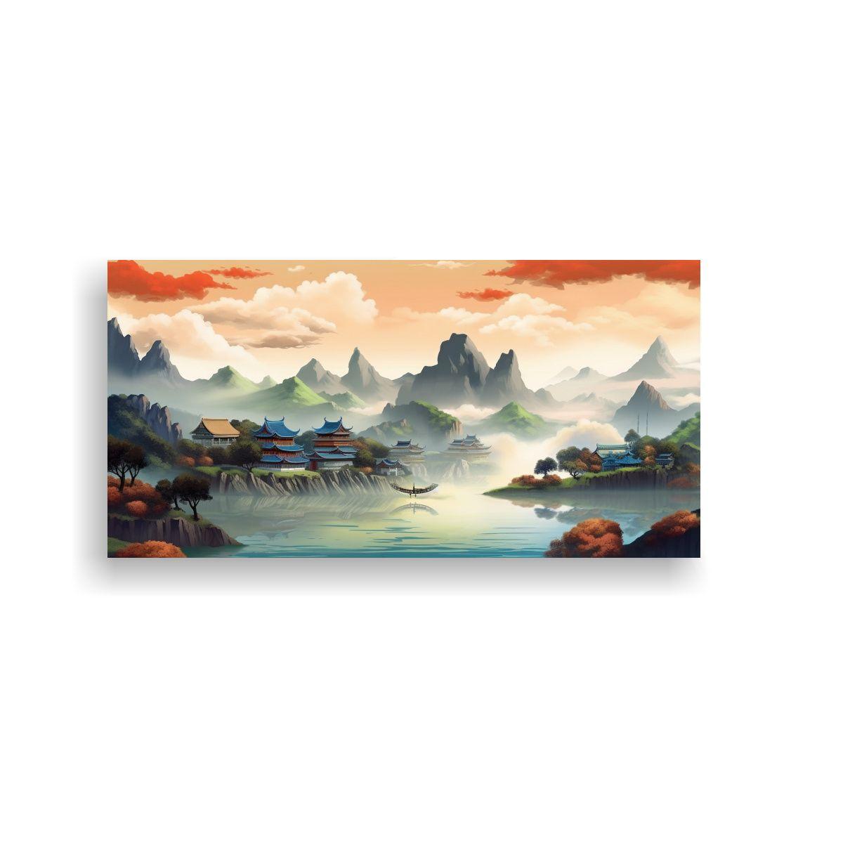 Pinturas Decorativas De Paisaje Chino En Estilo 100x50cm-0