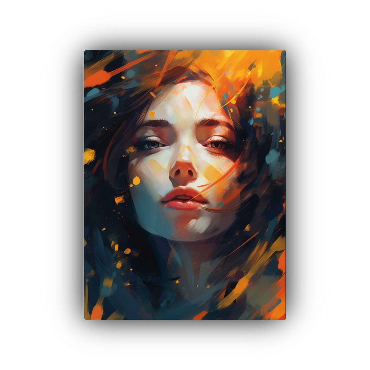 1 Cuadro Estilo Girl Abstracto Estilo Pintura 8k + Arte Deco 50x65cm-0