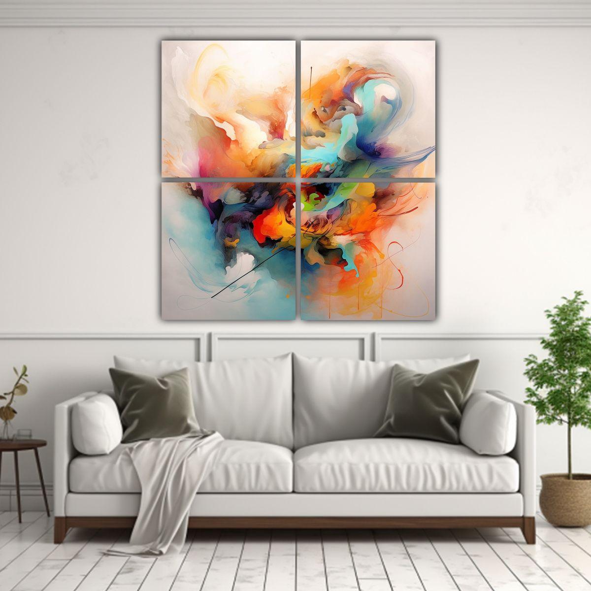 Cuatro Telas En Bastidor Tela Sublimada 160x160 Cm-2