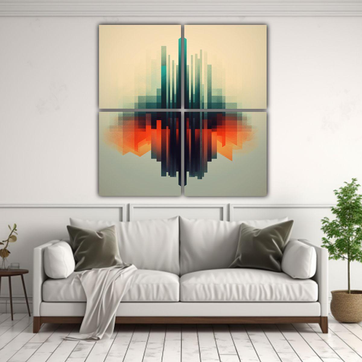 Cuadros Decorativos Abstractos Con Vibraciones 80x80 Cm-2