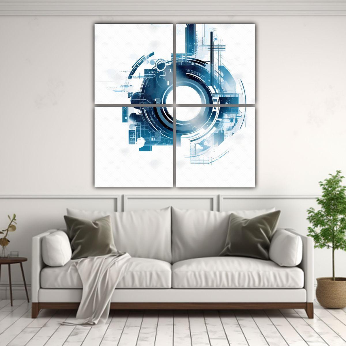 Cuadros Decorativos Tecnológicos Fondo Blanco 200x200 Cm-2
