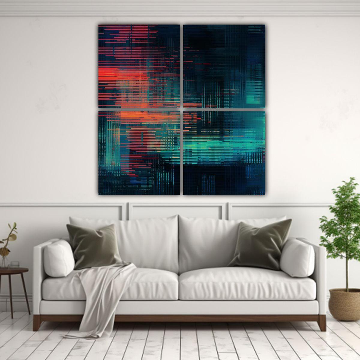 Cuatro Lienzos De Tela Temáticos Fantásticos 100x100 Cm-2
