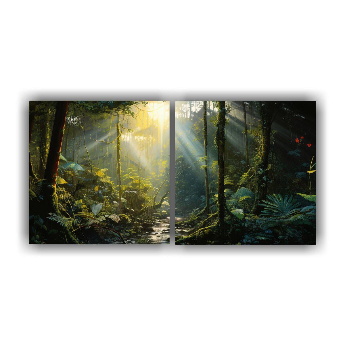 Pinturas Abstractas Horizontales De Bosque 80x40 Cm-0