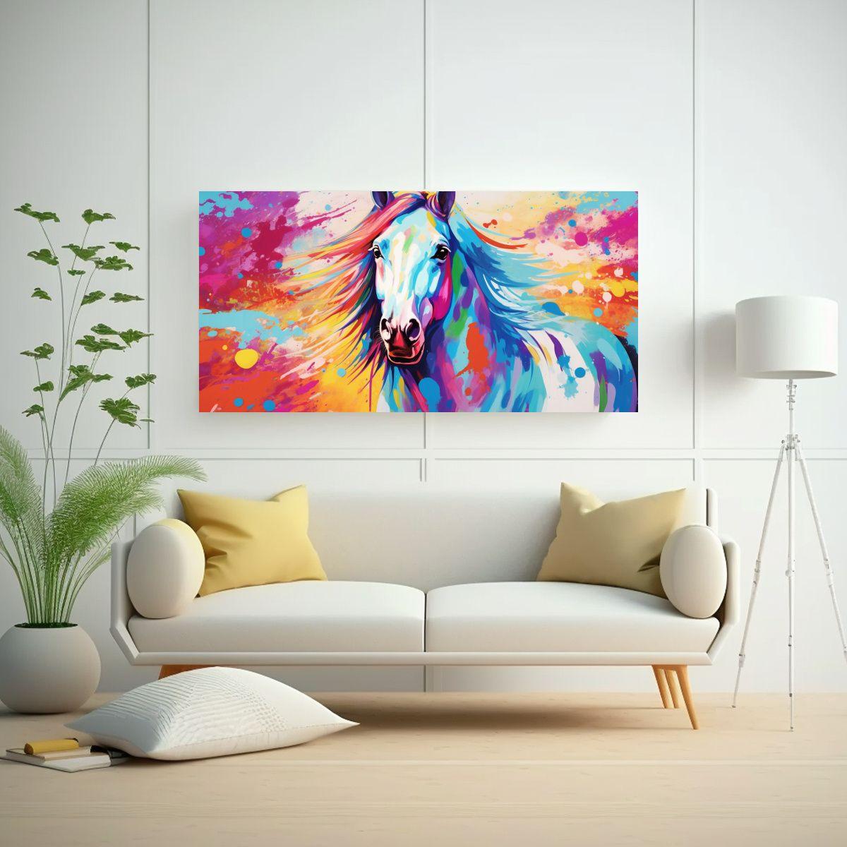 Cuadro Moderno Protagonismo Caballo Quarter Horse 160x80cm-2
