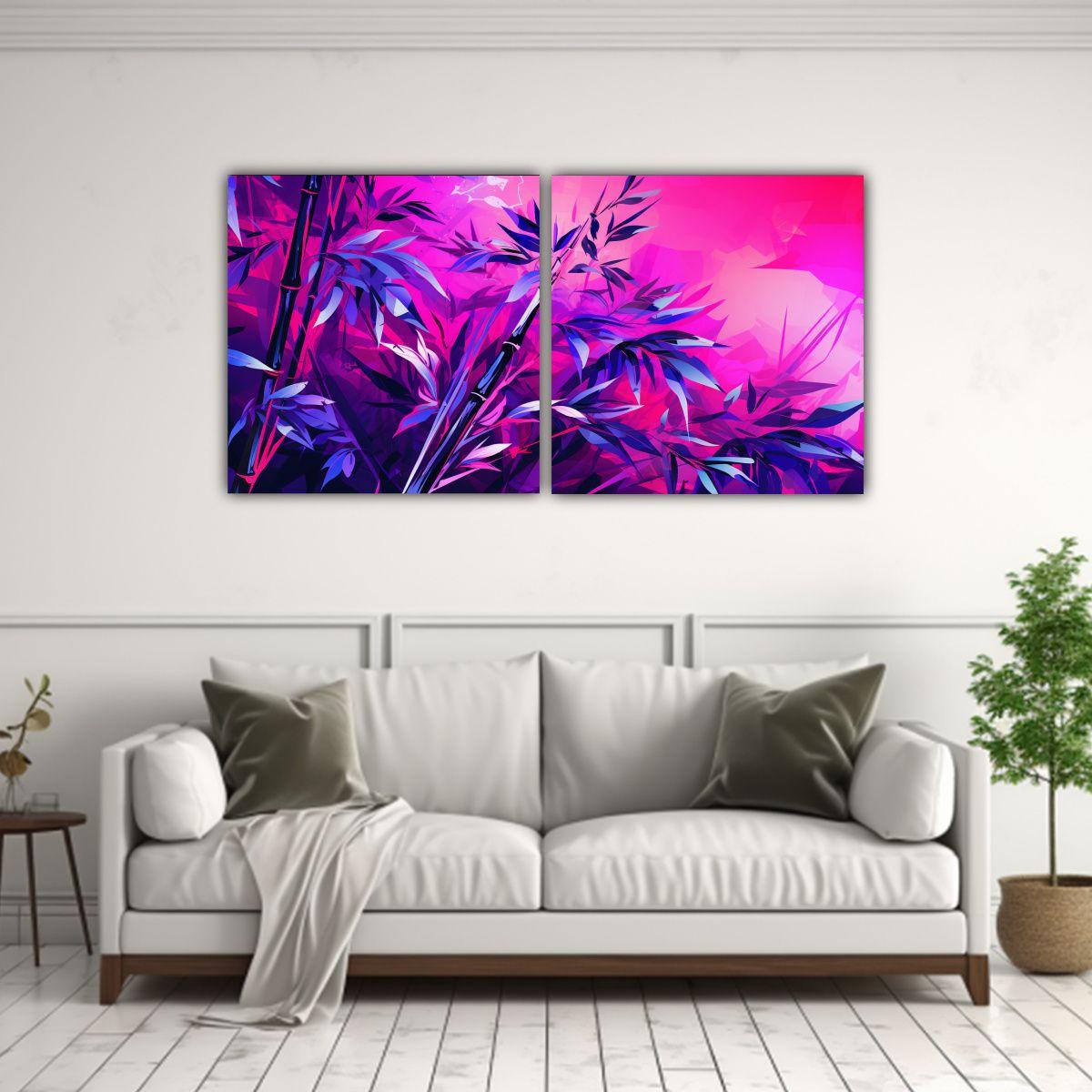 Conjunto 2 Lienzos Inspiradores De Tela En Gama 100x50 Cm-2