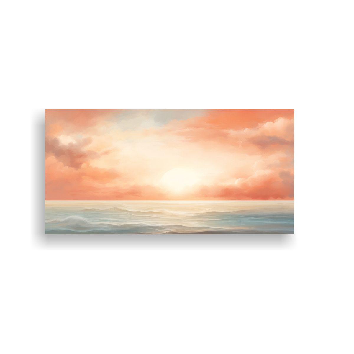 Cuadro Abstracto Costa Puesta De Sol En Tonos 120x60cm-0