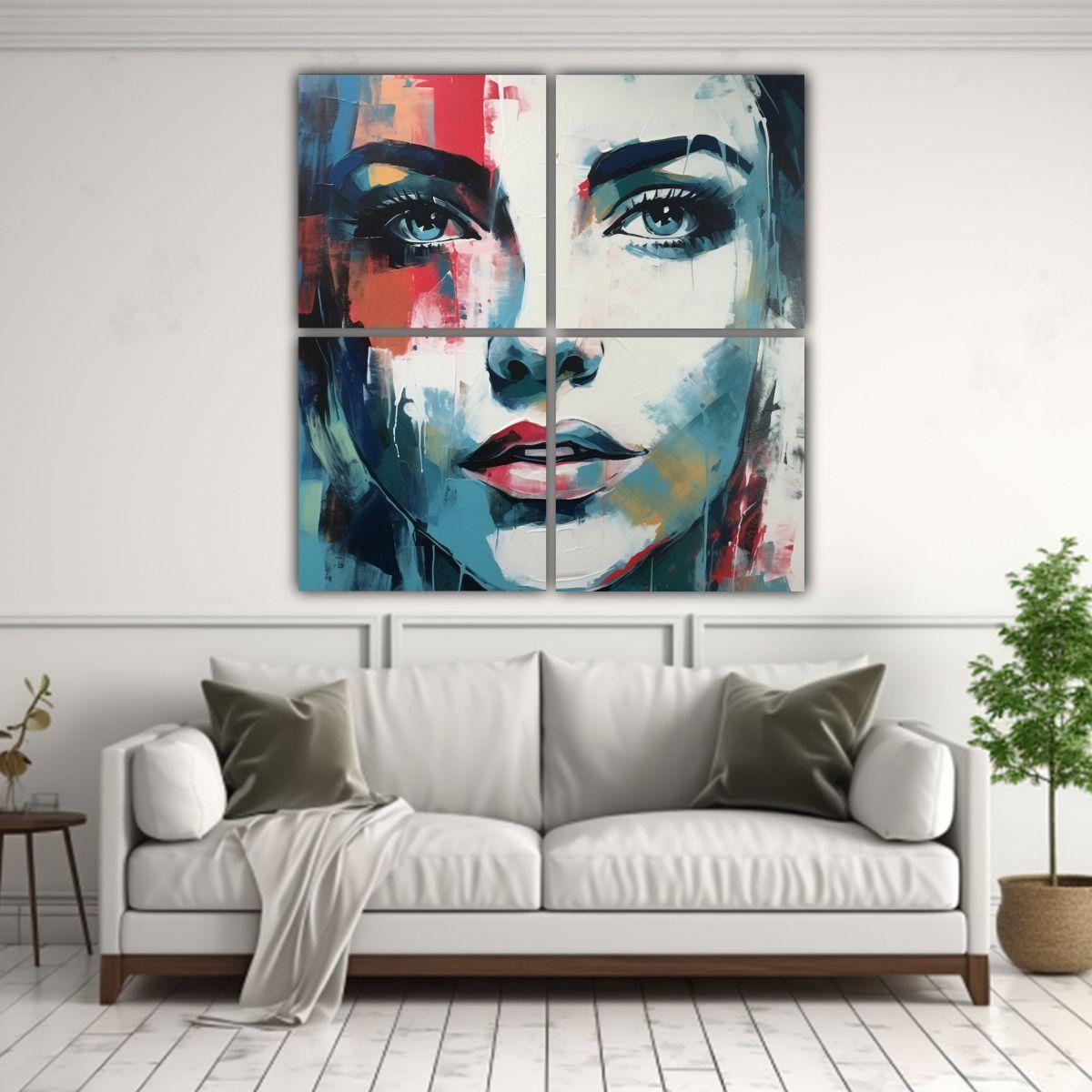 Cuadros De Pared Con Estilo Acrílico De Rostros 160x160 Cm-2