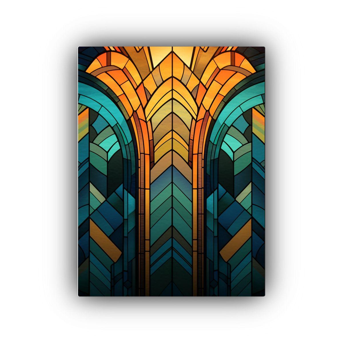 Cuadro Abstracto Geométrico Con Patrón De 50x75cm-0