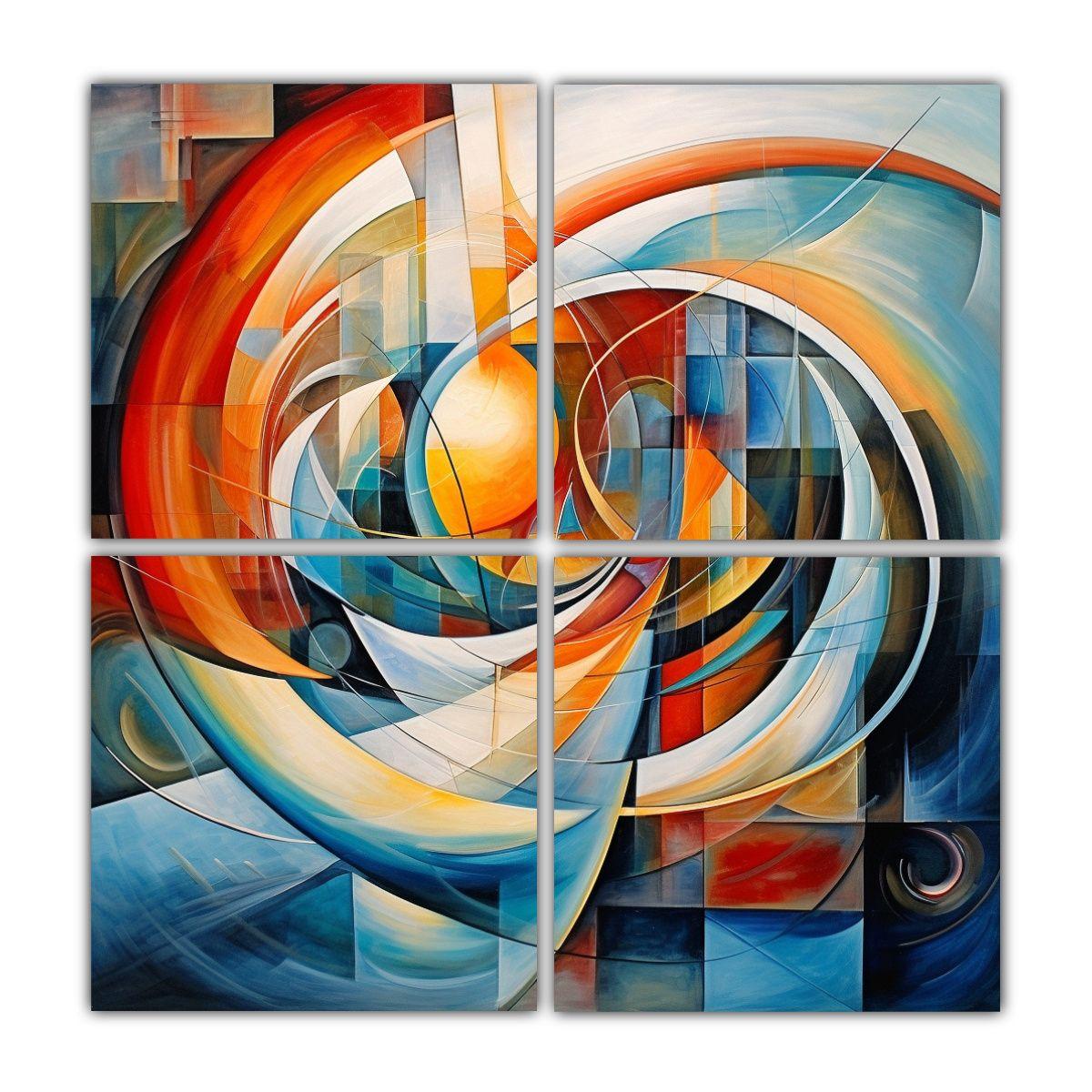 Cuadro Creativa Época Arte Abstracto Decorativo 140x140 Cm-0