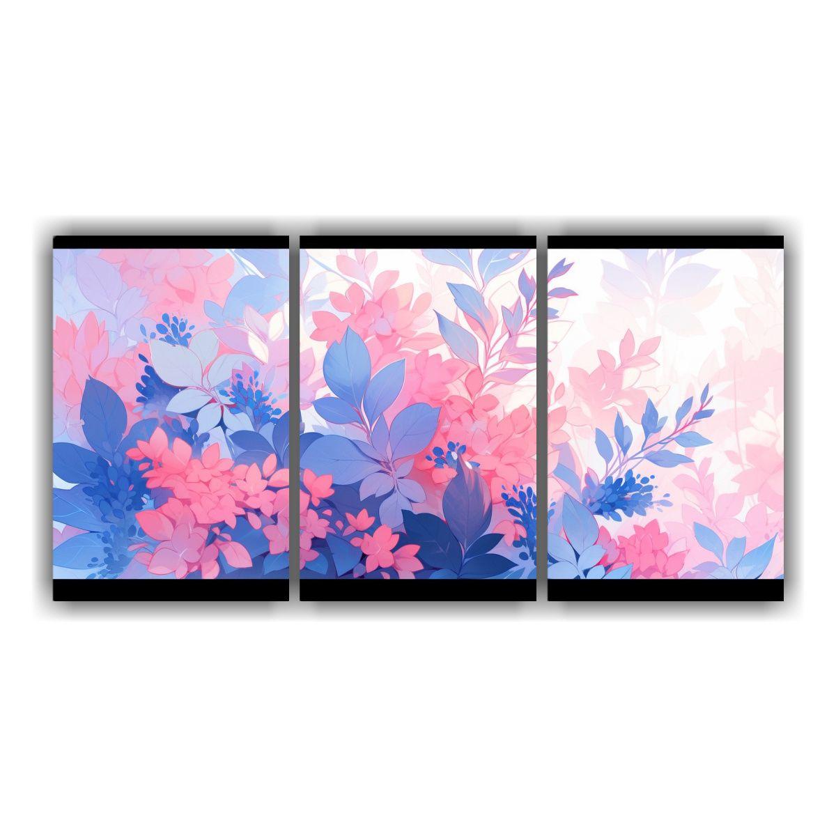 Cuadro Abstracto Tela Vision Rosa Y Azul Neonoir 180x90 Cm-0