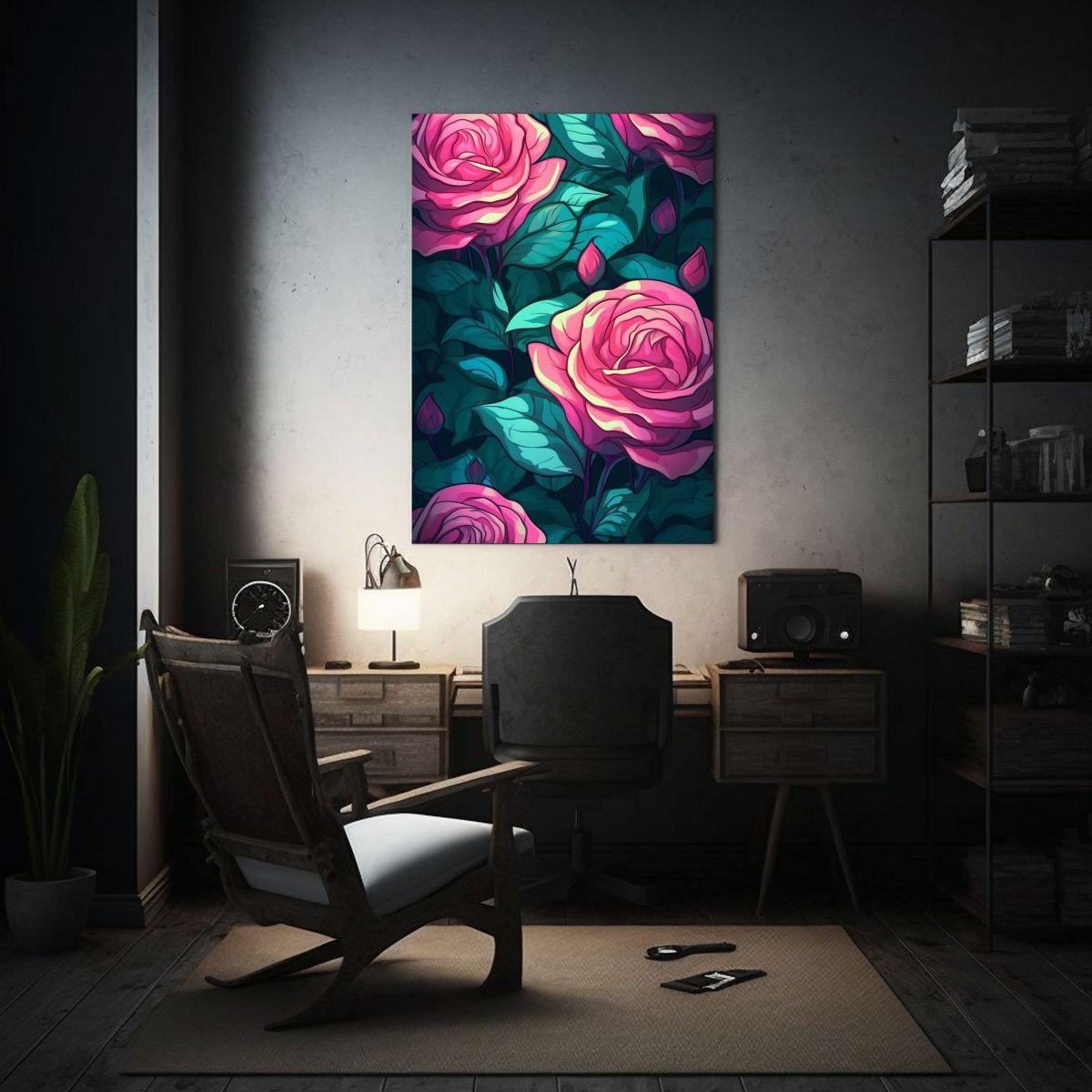 1 Cuadro Calidos Alegre Rosas Grandes Diseño 40x60cm-2
